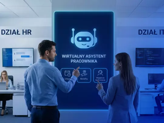 osoby przy ekranie z botem