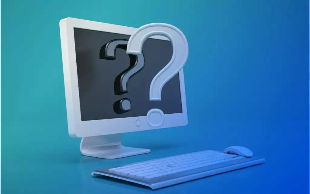 komputer ze znakiem zapytania