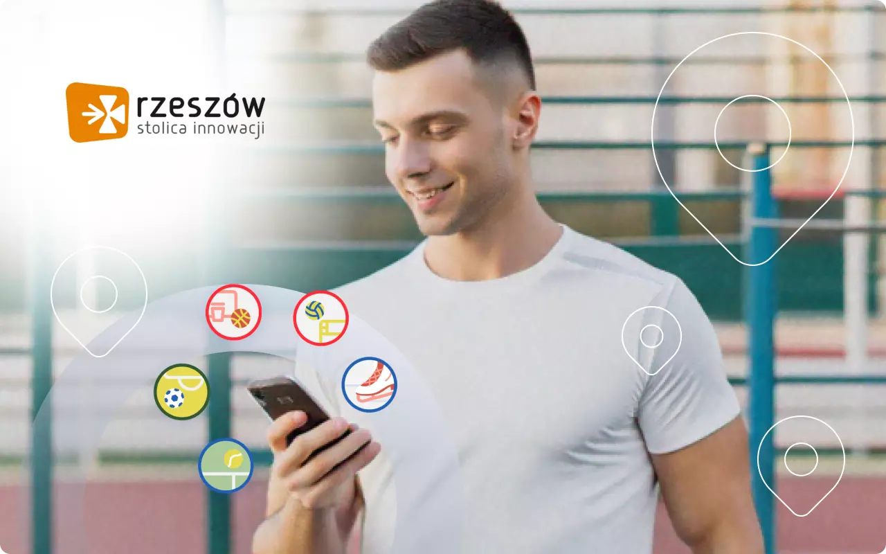 sportowiec patrzący w telefon