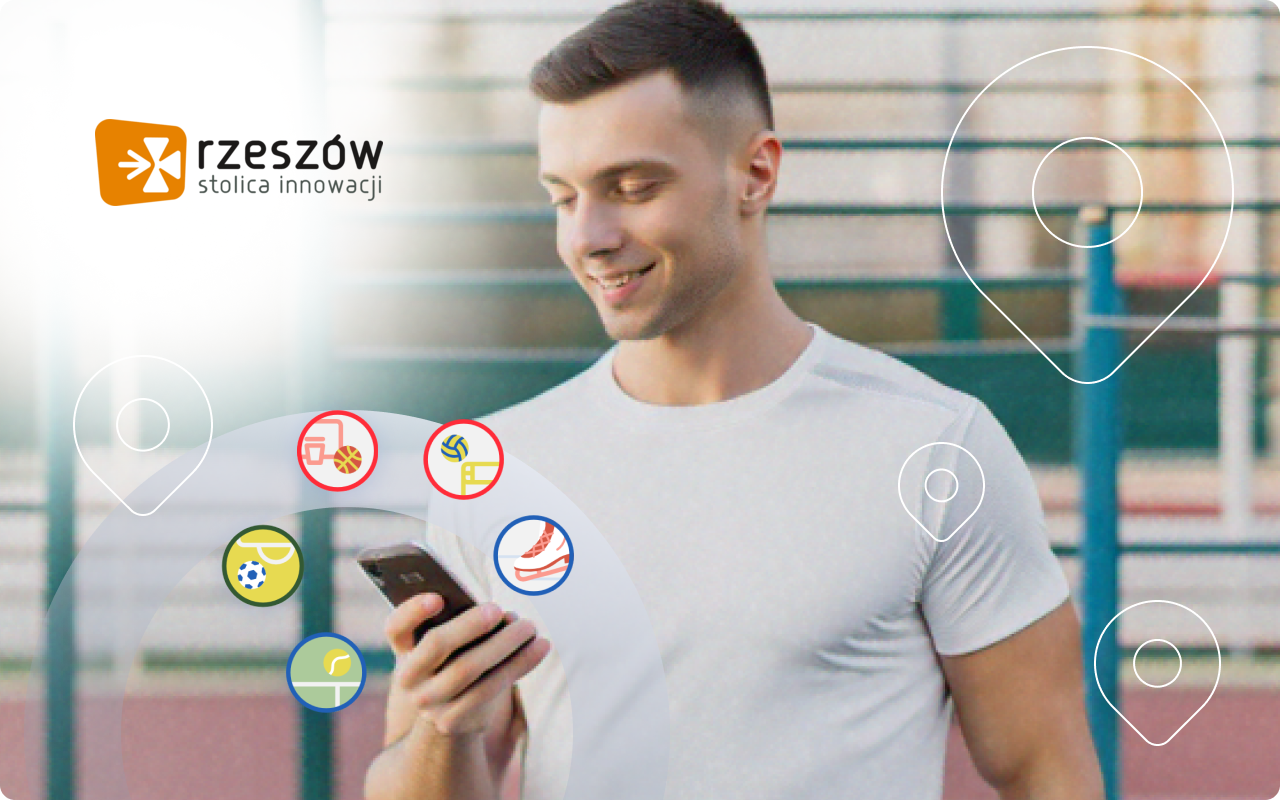 sportowiec patrzący w telefon