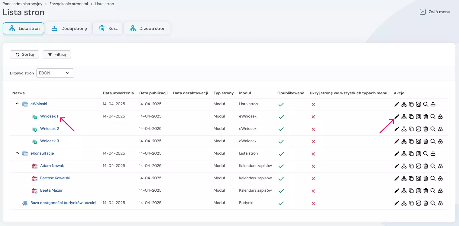 dostęp do modułu ewniosek