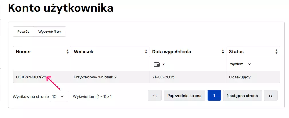 front - przejście do edycji wniosku