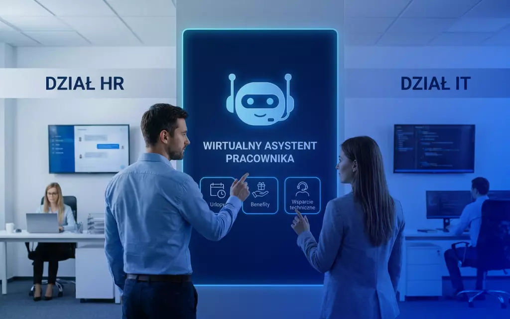 osoby przy ekranie z botem