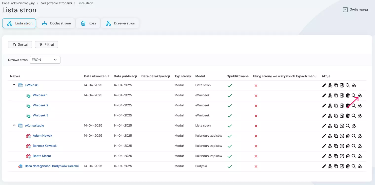 dostęp do modułu ewniosek