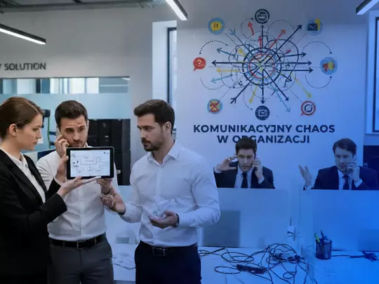 Kłócący się ludzie w organizacji